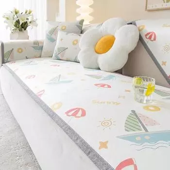 Cartoon Cute Summer Ice Silk Summer Mat Sofa Cushion Non-Slip Sofa Cover Cool Breathable Living Room Sofa Cover Towel 60*60cm