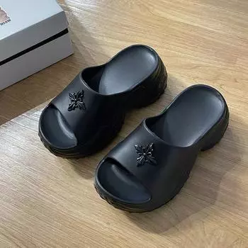 Cartoon cute thick-soled slippers women s new summer fashion versatile non-slip outer wear one-word cool slippers 36-37