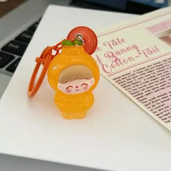 Мультяшный милый трехмерный брелок с фруктами и ночным свечением, креативный брелок для ключей, кулон, украшение для рюкзака, аксессуары, подарки