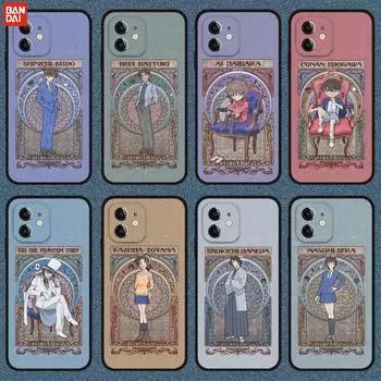 Чехол для телефона Cartoon Detective Conan для iPhone 13 12 11 Pro Max Mini Xs X Xr 7 8 6 6s Plus Se 2020 черный мягкий силиконовый чехол iphone xs max