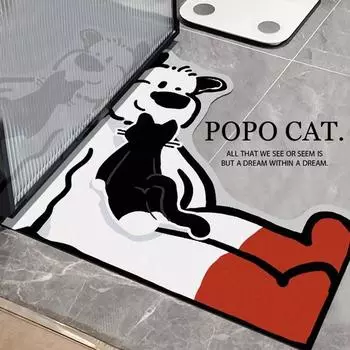 Мультфильм Диатомовая грязь Подушка для ванной Туалет Душ Впитывающий Быстросохнущий Коврик Коврик для ног Туалетная дверь Грязный коврик 50Cm * 50cm (diatom mud)