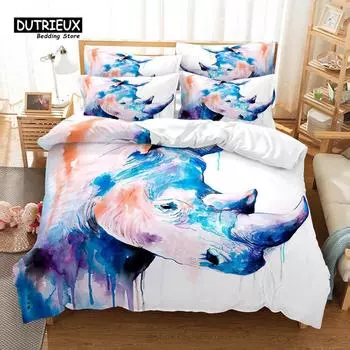 Cartoon Digital Printing Bedding Set, Duvet Cover, 3D Bedding, Linen, Queen Size, Fashion Design EU single(135x200cm)