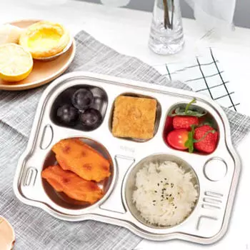 Мультяшный обеденный поднос с отделением для тарелок, столовая посуда, прочный многоразовый разделенный поднос для еды, сервировочное блюдо для B