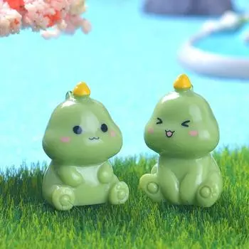 Cartoon Dinosaur Figurines Miniature Simulation Dinosaur Statue Home Office Decor Style 1