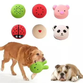 Cartoon Dog Chew Toys Bite Resistant Dog Squeaky Toys Pet Sounding Latex Toy Self Happy Style A