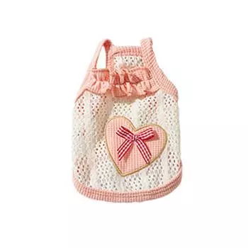 Cartoon Dog T-shirt Love Bow Strap Pet Pullover Creative Pet Clothes For Small Dog Cat L