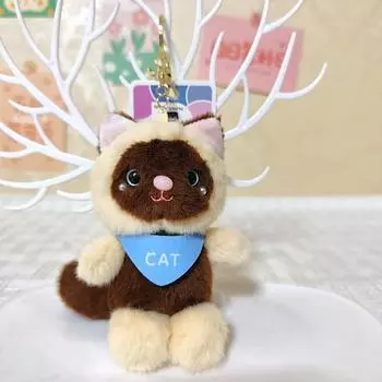 Cartoon Douding Cat Doll Figures Stuffed Cat Doll Pendant Cat Plush Doll Keychain Girls