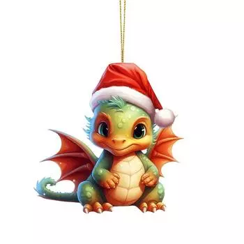 Cartoon Dragon Whimsical Acrylic Christmas Tree Charm For Joyful Seasonal Decorations StyleA