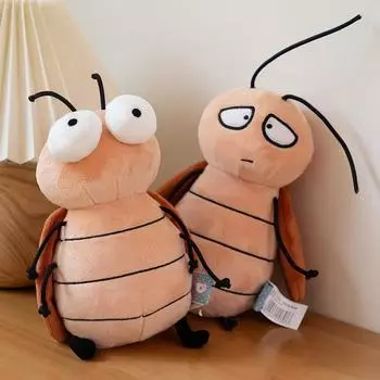 Cartoon Emote Cockroach Plush Doll Soft Fluffy Stuffed Cockroach Pendant Doll For Kids Funny Decor For Room Desk Car Gift