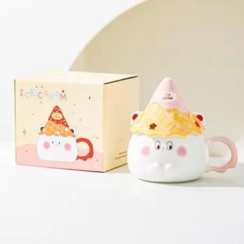Cartoon Expression Ceramic Mug High Looking Souvenir Gift Water Cup for Best Friend Girl Heart Cup Home Breakfast Cup 301-400ml