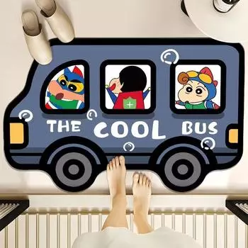 Cartoon Floor Mat Diatom Mud Style Bathroom Floor Mat Bathroom Absorbent Foot Mat Entry Door Mat 50 * 80Cm