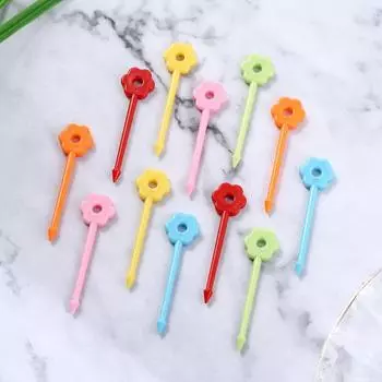 Мультяшные пищевые наборы Мини-вилки для детей Вилка для фруктов Bento Box Аксессуары для Bento 12PCS