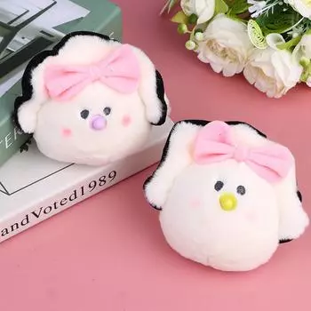 Мультяшный свежий устричный плюшевый брелок-подвеска, милая морская еда, бант, кукла, мягкий брелок для мальчика, девочки, школьный рюкзак, подвеска жёлтый