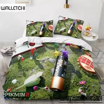 Cartoon Game Pikmin Bedding Set Boys Girls Twin Queen Size Duvet Cover Pillowcase Bed Kids Adult Fashion Home Textile 70x133cm 2pcs