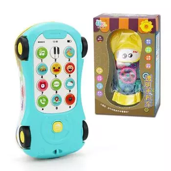 Cartoon Gear Phone Car Early Education Puzzle Story Machine Children S Music Baby Mobile Phone Toy Model