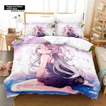 Cartoon Girl Boys Bedding Set, Girls Duvet Cover Set, 3d Bedding, Digital Printing Queen Size Bedding Set, Fashion Design EU single(135x200cm)