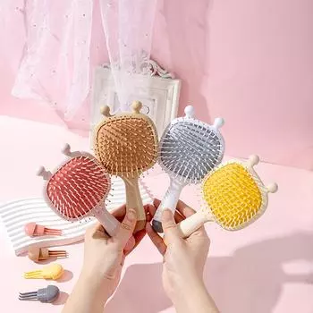 Cartoon Hair Massage Air Cushion Comb Cute Brush Scalp Hairbrush Detangle Anti Static Salon Spa Hairdressing Styling Tool розовый
