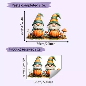 Cartoon Halloween Dwarf Pumpkin Glass Window Static Glue Free Home Sticker Decor