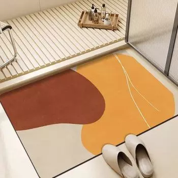 Cartoon Home Входная ванная комната Коврик для пола в ванной Туалет Туалет Дверь в туалет Впитывающий нескользящий коврик 40*60cm