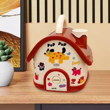 Cartoon House Coin Bank for Kids, Decorative Money Box Home красный