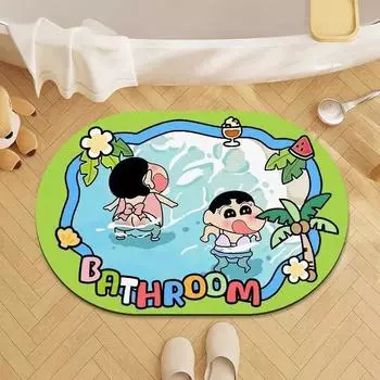 Cartoon Household Diatom Mud Mat Bathroom Absorbent Quick Drying Non-slip Foot Mat Dirty Toilet Bedroom Porch Kitchen 40 * 60Cm (diatom mud)