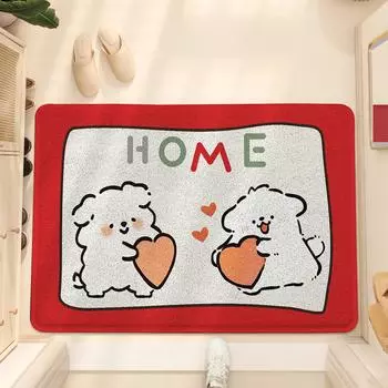 Cartoon Household Silk Circle Home English Входной коврик для пола Входная дверь Грязеотталкивающий Пылеудаляющий Пескоустойчивый Грязеотталкивающий коврик 60*90cm