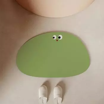 Cartoon Household Toilet Door Suction Door Mat Diatom Mud Quick-drying Floor Mat Funny Bathroom Non-slip Mat 40 * 60cm (diatom mud)