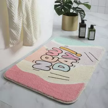 Cartoon Imitation Cashmere Floor Mat Bathroom Absorbent Household Bathroom Soft Foot Mat Toilet Entrance Door Anti Slip Mat 50 * 80cm