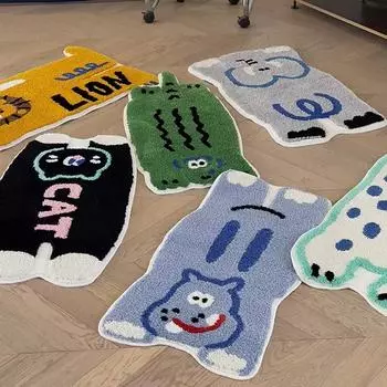 Cartoon Imitation Cashmere Soft Carpet, Anti-Slip Bathroom Mat, Bedroom Decoration, Children’s Bathroom Mat for All Seasons