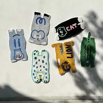 Cartoon Imitation Cashmere Soft Carpet, Anti-Slip Bathroom Mat, Bedroom Decoration, Children’s Bathroom Mat for All Seasons