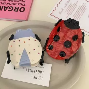 Cartoon Insect Grab Clip Acetic Acid Shark Clip Korean Style Claw Clip Daily чёрный/красный