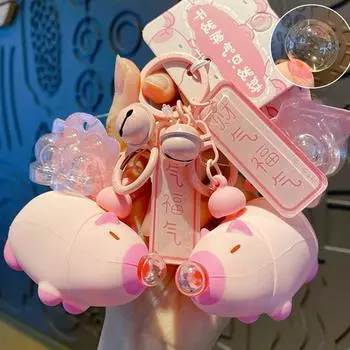 Cartoon Kapibara Pendant Keyring Creative Car Key Ring Delicate Capybara Keychain Bag Charm 1 Pc