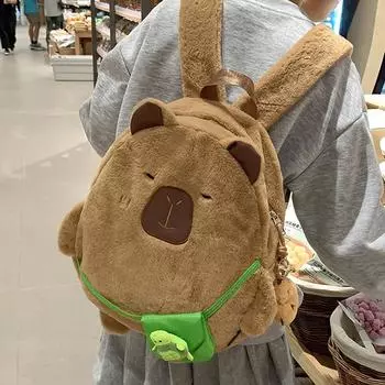 Cartoon Kawaii Capybara Backpack Large Capacity Travel Backpack Cute Soft Backpack Multifunctional Children School Bag Gifts A6
