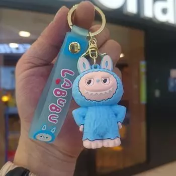 Cartoon Labubu Pendant Keychain Cute Little Lamb Doll Schoolbag Hanging Gift