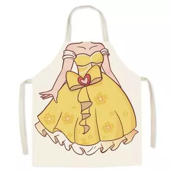 Cartoon Linen Sleeveless Apron for Kids Funny Kitchen Painting Aprons Cooking Art Smock Oil-proof and Stain-proof Overclothes
