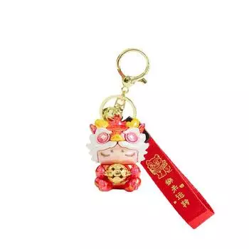 Cartoon Lion Design Resin Keyring Featuring Backpack Pendant Gift Birthday