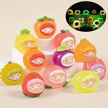 Cartoon Luminous Fruit Doll Mini Figurine Creative Micro Landscape Decoration Cute Miniatures Home Decoration Accessories Gifts