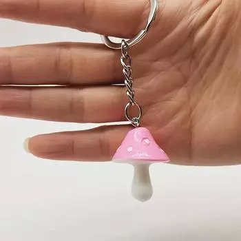 Cartoon Mushroom Pendant 8 Color Plant Key Ring Handbag Decor Mushroom Keychains Jewelry Gifts