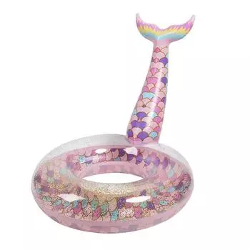 Cartoon New Sequin Mermaid Pattern Inflatable Lifebuoy For Adult Circle Swimming