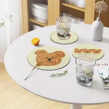 Cartoon Non-slip Cup Mat Placemat Kitchen Accessories Coaster Dining Table Dining Table Protector Pad Coffee Tea Hot Drink Mat As picture