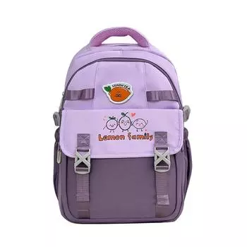 Cartoon Nylon Educational Backpack With Spacious Design For School Student Use