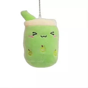 Cartoon Panda Cute Rabbit Fruit Milk Tea Cup Plush Toy Pendant Keychain Kids For Apple Milk Tea