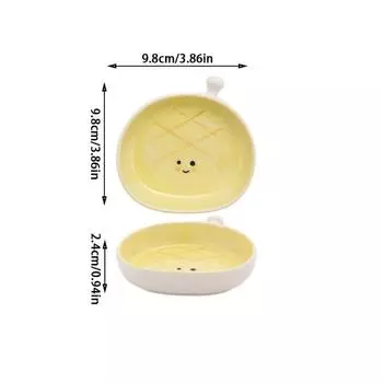Cartoon Pattern Ceramic Plate Mini Dipping Plate Durable Seasoning Plate A