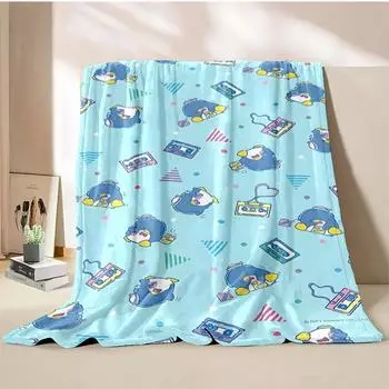 Cartoon Penguin Tuxedo Sam Blanket Soft Fluffy Children Adults Plush Summer Quilt Girl Bedspread Throw Blanket for Sofa Bed 40x50in