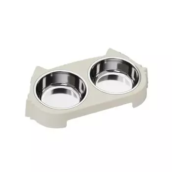 Cartoon Pet Double Bowl Non-slip Dog Food Water Feeder Cat Food Bowl Cat Feeding Bowl Puppy