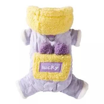 Cartoon Pet Jumpsuits Quilted Cotton Thickened Dog Costume Winter Puppy Clothes for Dogs/Cats S