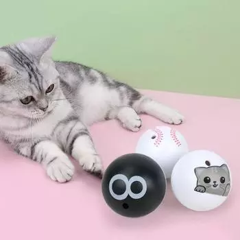 Cartoon Pet Rolling Bell Ball Bite Resistant Cats Throw Interactive Balls Relieve Boredom Style C