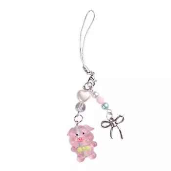Cartoon Phone Strap Handmade Key Decoration Lightweight Bag Pendant Cute Phone Pendant Suitable for Bag Key and Phone розовый