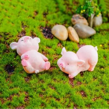Cartoon Pink Pig Naughty Cerdo Australia Animal Doll Toy Model Statue Figurine Ornament Miniatures Home DIY