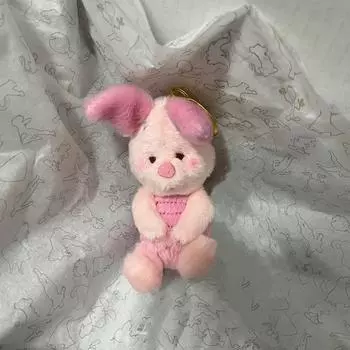 Cartoon Pink Piglet Anime Plush Doll Key Chain Soft Stuffed Toy Keyring Girl Bag Pendant Cute Pig Dolls Keychain For Kids Gift